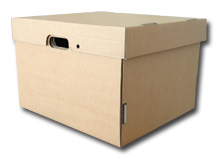 Caja archivo de carton corrugado base y tapa