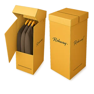 Caja ropero de cartón reforzado para 14 prendas, ideal para mudanzas y logística de indumentaria
