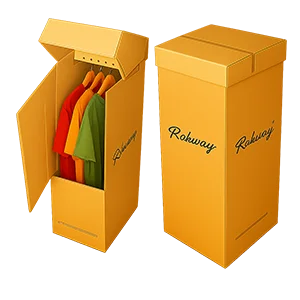 Caja ropero de cartón reforzado para 7 prendas, ideal para confeccionistas y pequeños envíos