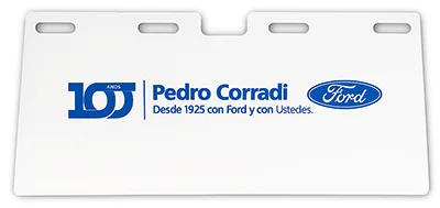 Parasol publicitario en cartón corrugado simple onda blanco kraft impreso a 1 color